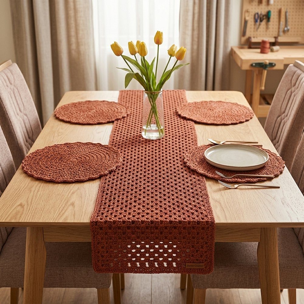 Kit Completo Mesa Posta (trilho + 4 Sousplats)